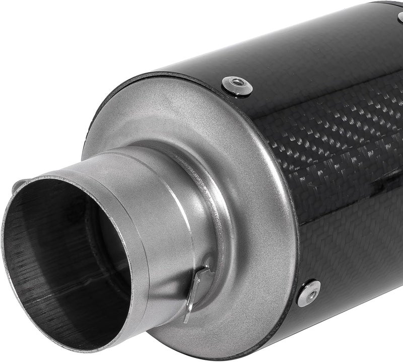 YZCHAIN Motorcycle Exhaust,Motorcycle Muffler Slip-On 2 Inch/51 MM,Carbon Fiber Slip on Exhaust Muffler,Universal Fit for Z900/GSXR750/CBR650, Heat Resistant, Black Round - Image 4